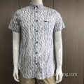 Male 100% cotton print short sleeve shirt